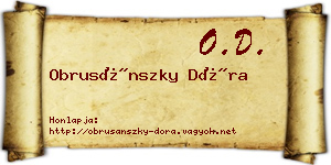 Obrusánszky Dóra névjegykártya