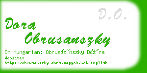 dora obrusanszky business card